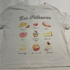 Cold Crush White Tee with Pastel Patisserie Print